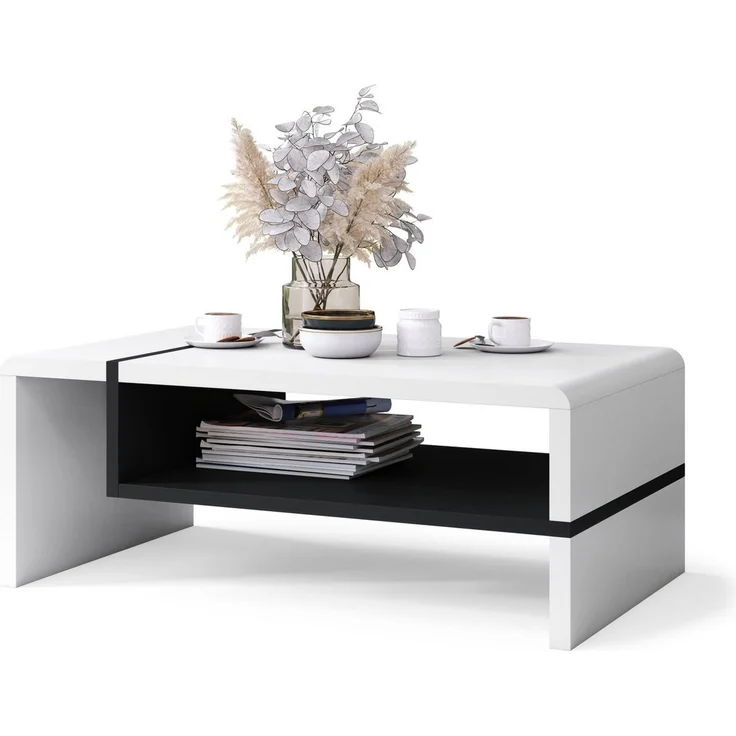 designimpex Couchtisch Design Wohnzimmertisch Folk 01 Tisch mit Ablagefläche – Bild 1