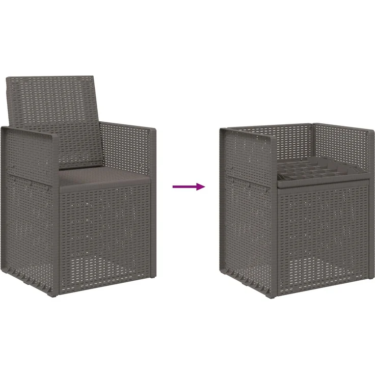 vidaXL Garten Esszimmerstühle 2 pcs Hellgrau PP 899964 – Bild 9