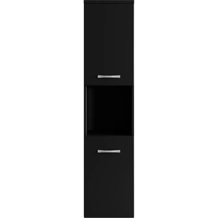 Badplaats Badezimmerschrank Montreal 30 x 30 x 131 cm Schwarz Matt - Hoch Badschrank Mit 2 Türen – Bild 3