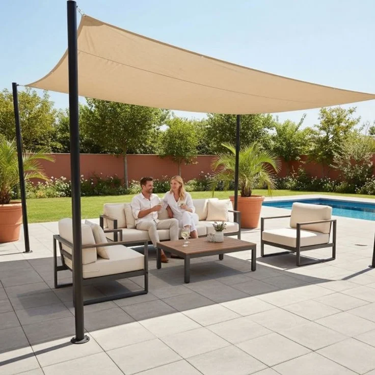 Relaxdays Sonnensegel Polyester – Bild 5