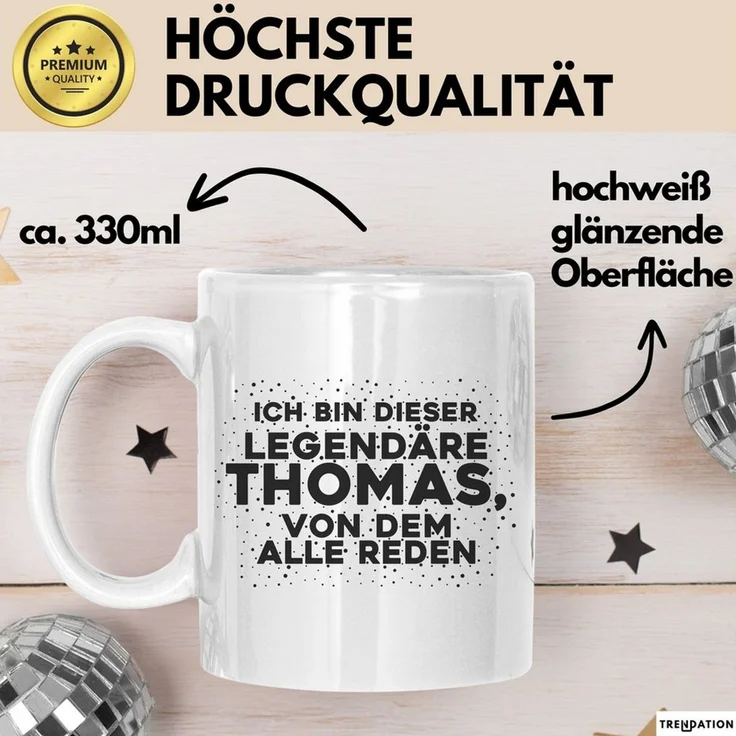 Trendation Tasse Thomas Tasse Ich Bin Dieser Legendaere Thomas, Von Dem Alle Reden Gesc, Keramik – Bild 3