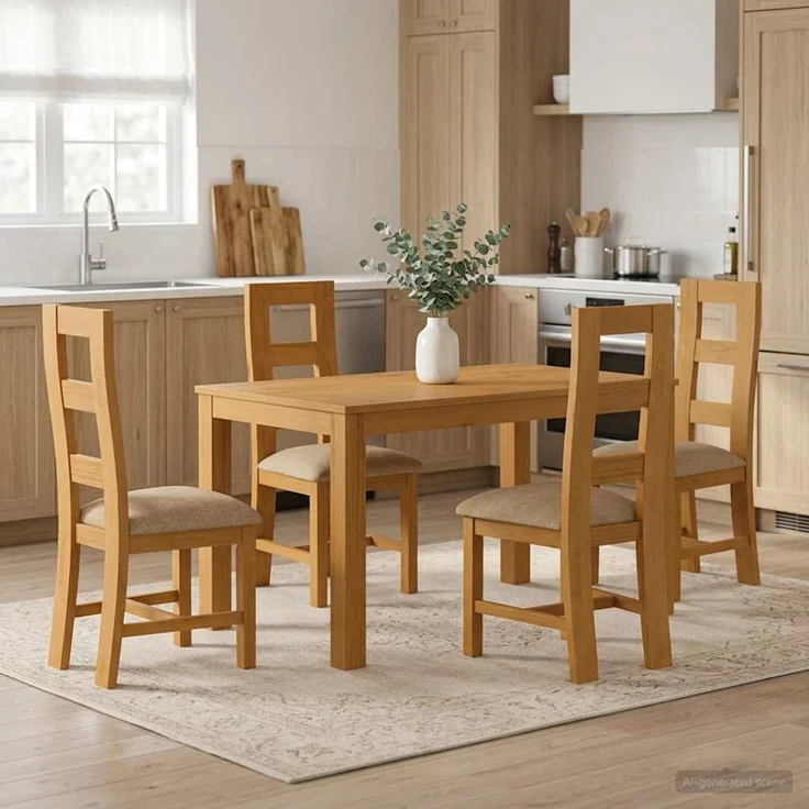vidaXL Essgruppe LELYSTAD 5 stk. Beige 150 x 85 x 75 cm 3430360 – Bild 1