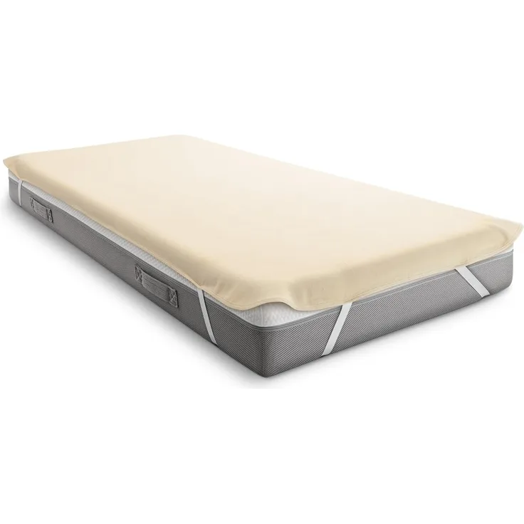 Sleezzz Basic Molton Matratzenschutz 90 x 200 cm, Matratzenschoner aus 100 % Baumwolle, Naturfarben , Fixspann