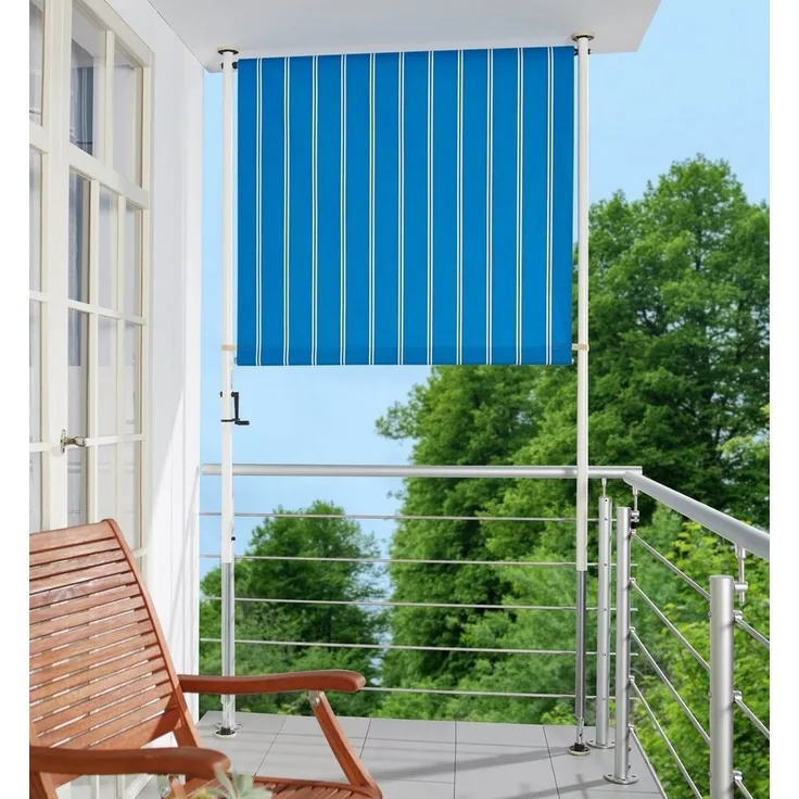 Angerer Freizeitmöbel Klemm-Senkrechtmarkise blau/weiß, BxH: 120x225 cm
