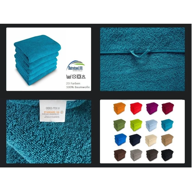 MatratzenL.A.B® Badematte 650 g/m² Blauer Schwan®, 100% Baumwolle, 50x70 cm, Badvorleger, Duschvorleger, Duschmatte Frottee – Bild 2