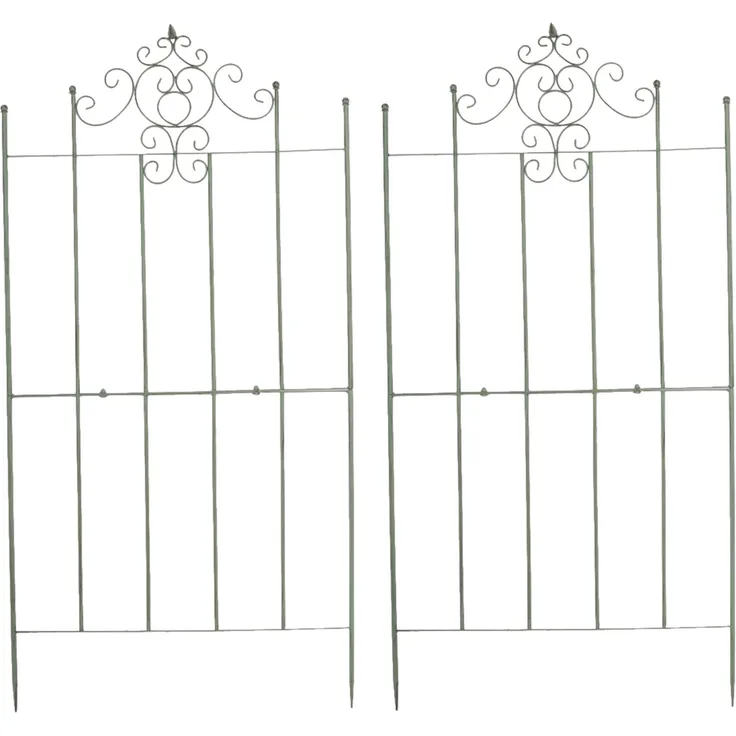 Rankgitter HEIKE 2er Set - 85,5x2x170cm, Metall, Antik-Grün | Rankhilfe Kletterpflanzen Gartendekoration