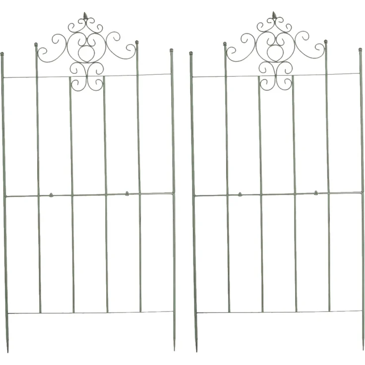 Rankgitter HEIKE 2er Set - 85,5x2x170cm, Metall, Antik-Grün | Rankhilfe Kletterpflanzen Gartendekoration – Bild 1