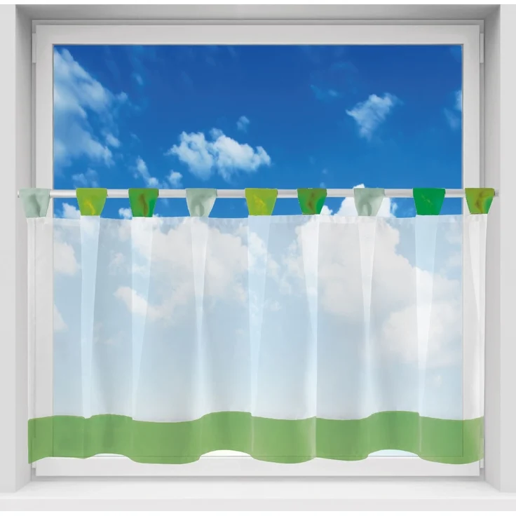 Bistrogardine mit Schlaufen ca. 150x45 cm Auswahl: grün - dunkelgrün – Bild 2