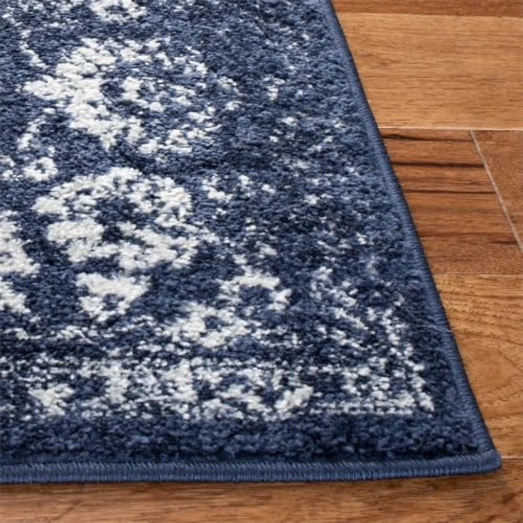 Safavieh Quadratischer Teppich 122x122 cm - Adirondack Collection - Transitional Design, Marineblau & Elfenbein, Pflegeleichte Synthetikmischung, Ideal für Wohnzimmer, Schlafzimmer, Büro – Bild 4