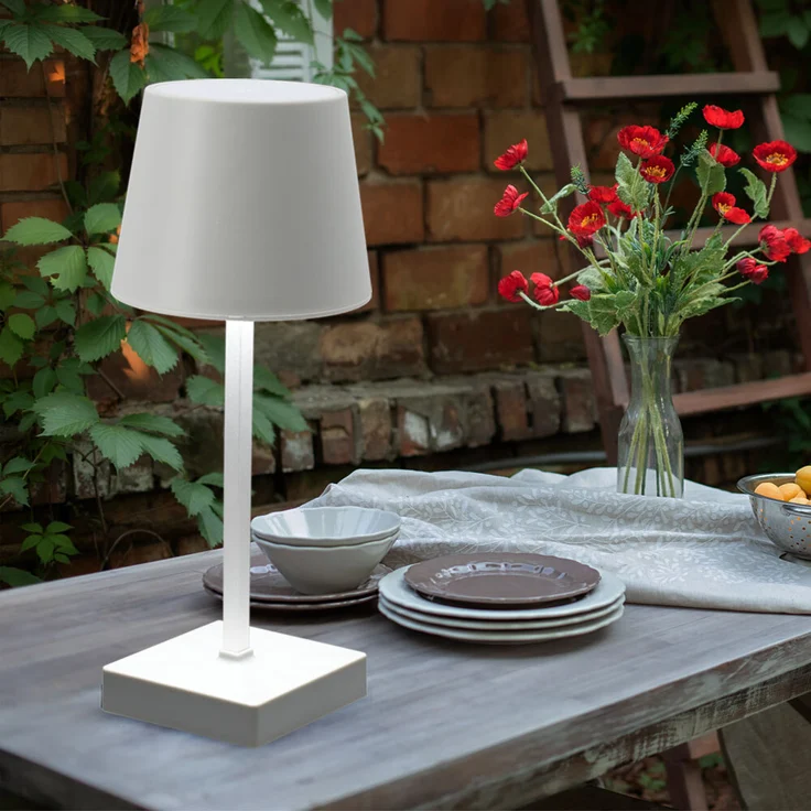 LED Tischleuchte, Akku, Touchfunktion, dimmbar, H 26 cm – Bild 6