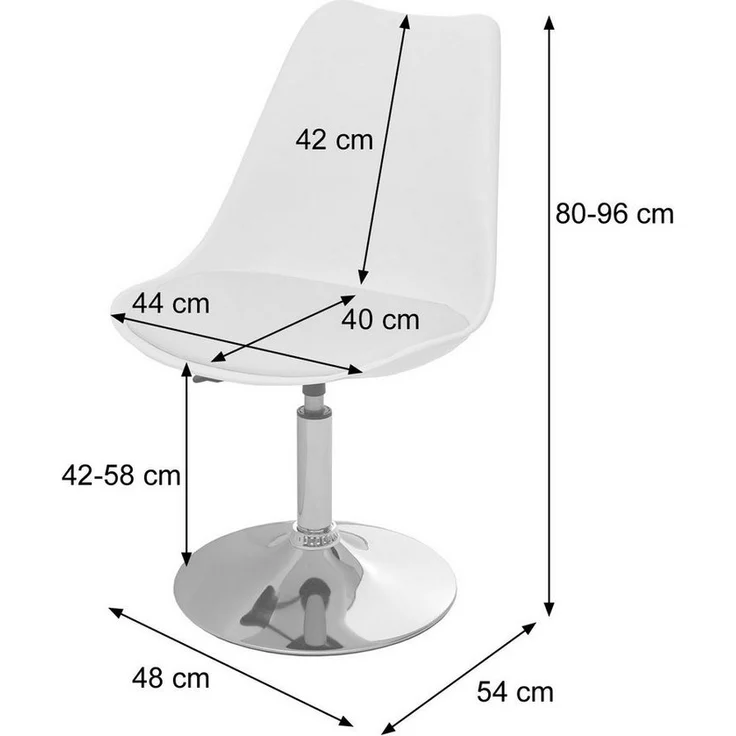 MCW Esszimmerstuhl Vaasa T501-K (1er), Höhenverstellbar, drehbar, Bequeme Formgebung, 50er Jahre Stil – Bild 3