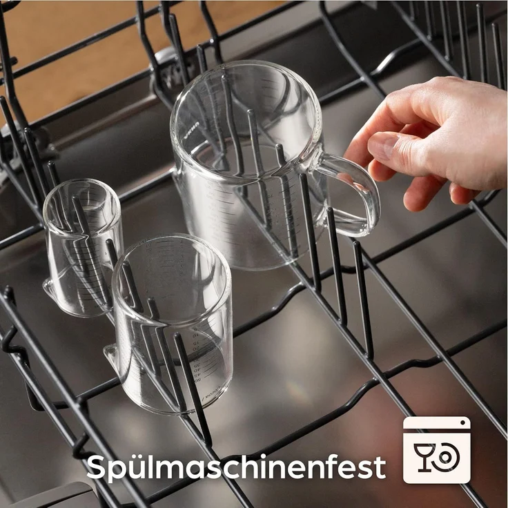 Praknu Messbecher Glas Messbecher mit Ausguss - 50ml, 125ml, 250ml - Präzise Skala, Borosilikatglas, (Set) – Bild 5