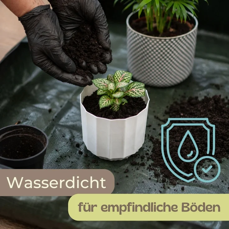 2er Set Pflanzen Umtopfmatte Wasserdicht Pflanzunterlage Faltbar Pflanzenmatte Pflanzwanne Pflanzen Zubehör Tragbare Gartenmatte Umpflanzmatte Gartenpflanzmatte 40x40 – Bild 5