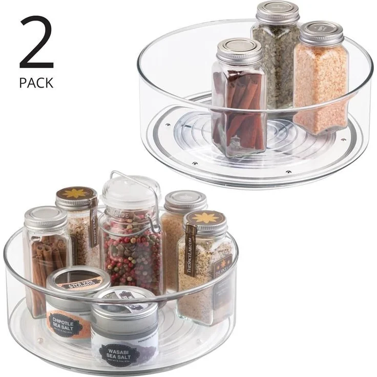 Drehteller Organizer Gewürzregal 2er Set Ordnungssystem mDesign Transparent – Bild 4