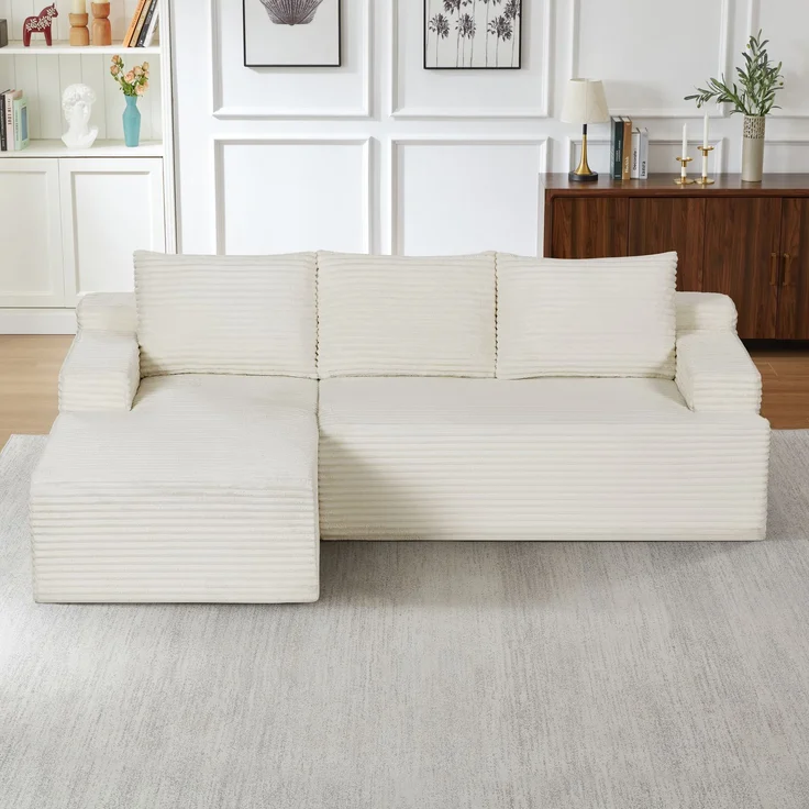 EINHOM Knochenloses Sofa, L‑förmiges Cloud‑Ecksofa mit tiefem Sitzkomfort – ohne Montage, modulares Schlafsofa, geeignet für Wohnzimmer, Schlafzimmer oder die Wohnung – Bild 1