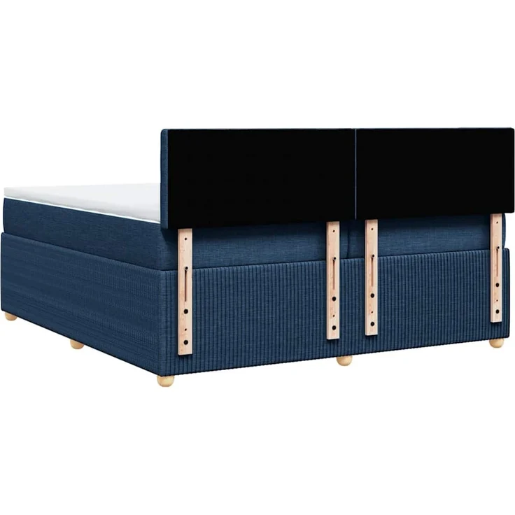 vidaXL Boxspringbett mit Matratze Blau 200x200 cm Stoff 3289883 – Bild 8
