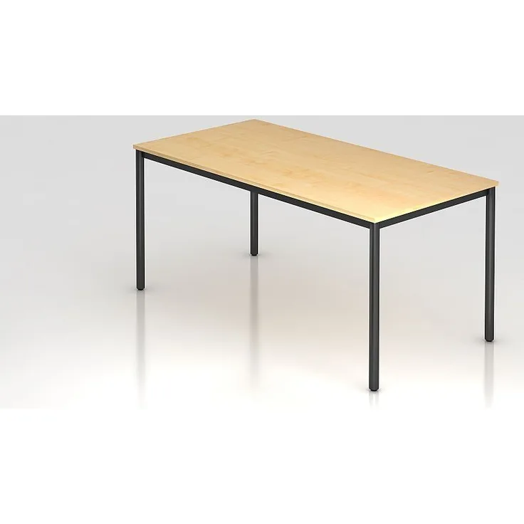Besprechungstisch DR16 160x80cm 4-Fuß Ahorn Gestellfarbe: Schwarz