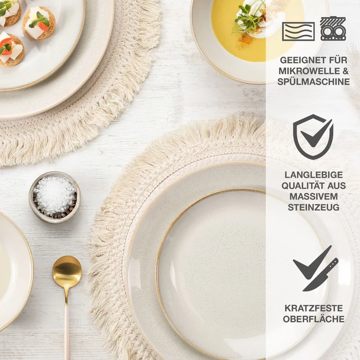 Moritz & Moritz SENSE beige Geschirrset 24 stk. – Bild 5
