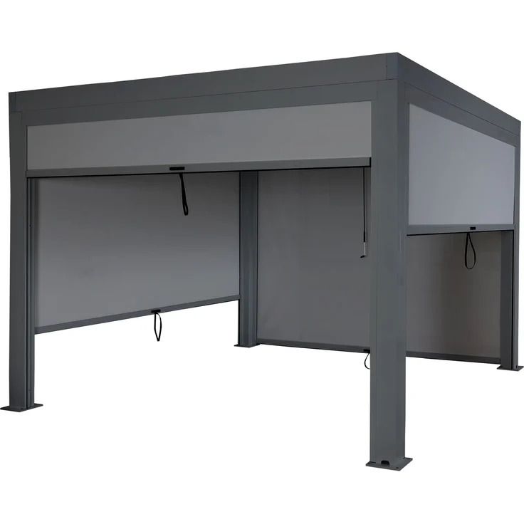 Mendler 'HWC-L46' Pergola, Regenrinne sturmfest, Aluminium anthrazit, 3x3m – Bild 9