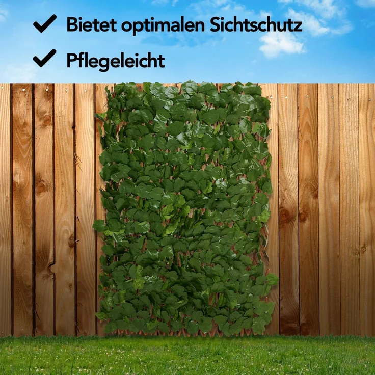 Brixy Künstliche Hecke – ausziehbar – 180 x 90 cm – Künstliche Efeu – Künstliche Pflanzen Für Außen Und Innen – Gefälschte Pflanze – Kunst Efeu – Ausziehbar – Gartenschirm – Balkonbespannung – Bild 8