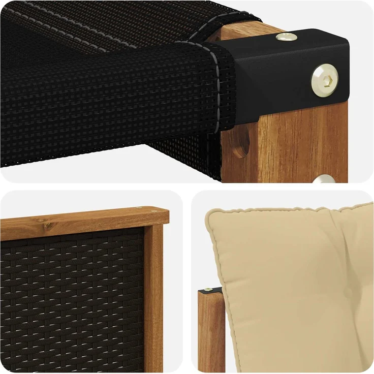 vidaXL Outdoor-Sofagarnitur 4 stk. 4-Sitzer Natur und Beige 3381337 – Bild 7