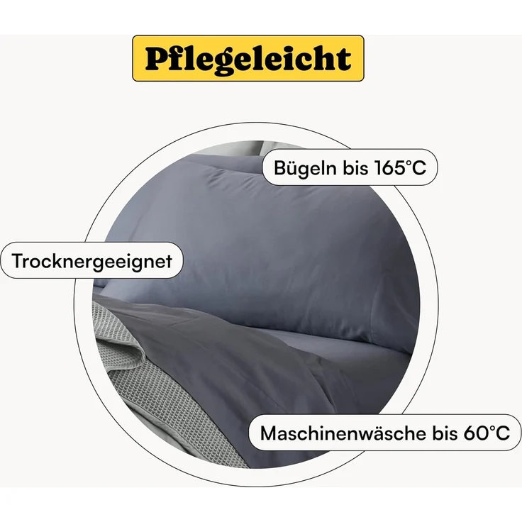 Seralino Bettwäsche Mako Satin Bettwäsche (100% Bio Baumwolle) mit Kissenbezug, 2 teilig, Fairtrade/ GOTS zertifiziert, uni Bettwäsche Set mit Reißverschluss – Bild 8