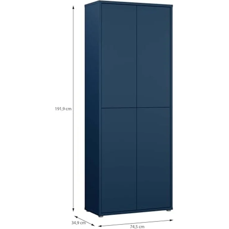 FORTE Schuhschrank Alice Springs, Schuhschrank, Höhe 191,9 cm, 4 Türen, viel Platz (B/H/T 74,5/191,9/34,9 cm) Stauraumschrank, Mehrzweckschrank, Breite 74,5 cm, mit 8 Böden – Bild 5