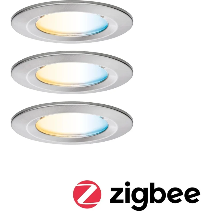 Paulmann 92443 LED Einbauleuchte Nova Coin 3er-Set Zigbee Tunable White Eisen gebürstet IP44 – Bild 11