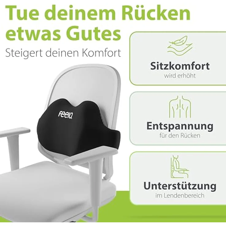 feela Rückenkissen Ergonomisches Rückenkissen – stützt Rücken & verbessert Haltung, Für Büro, Homeoffice & Zuhause – entspanntes Sitzen mit Komfort – Bild 6