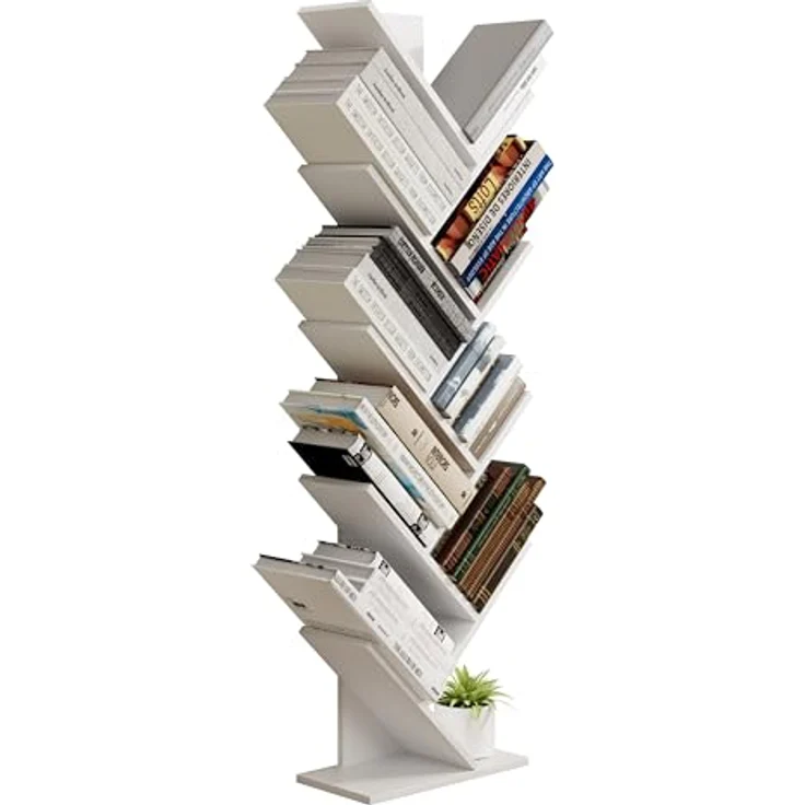 MID.YOU Regal Nulis, Weiß, Standregal aus Holzwerkstoff, 40x140x20 cm für Wohnzimmer und Bücherregale – Bild 1