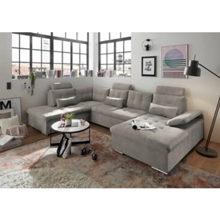 Couch in Taupe - Schlaffunktion und Bettkasten - Medan XXL – Bild 6