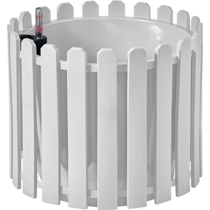HTI-Living Blumentopf Blumentopf mit Wasserspeicher Nessa rund weiß (Stück, 1 St, 1 Blumentopf), aus Kunststoff mit Wasserstandsanzeiger – Bild 1