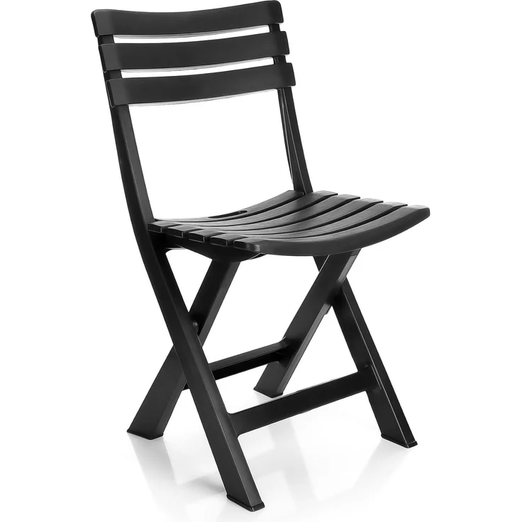 BigDean Gartenstuhl klappbar aus wetterfestem & robustem Kunststoff in Anthrazit – Klappstuhl ideal für Garten und Balkon – Balkonstuhl Made in Italy – Bild 8