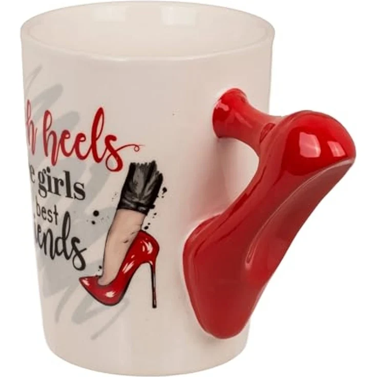 Tasse High heels are girls best friends Kaffeebecher mit Schuh als Henkel 375 ml – Bild 4