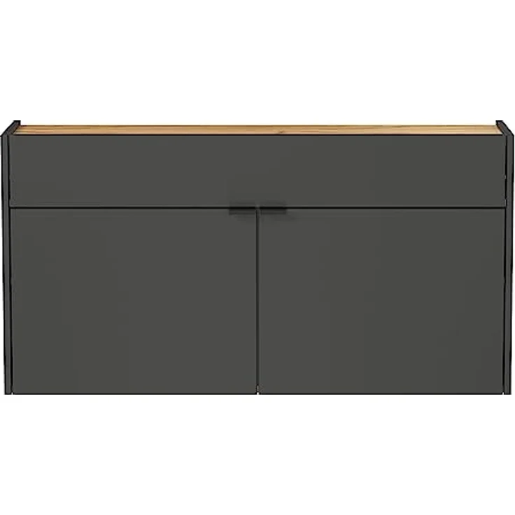 Lomadox Schuhschrank ABERDEEN-01 graphit mit Eiche Nb, ideal für schmale Flure, 110/57/22 cm – Bild 5
