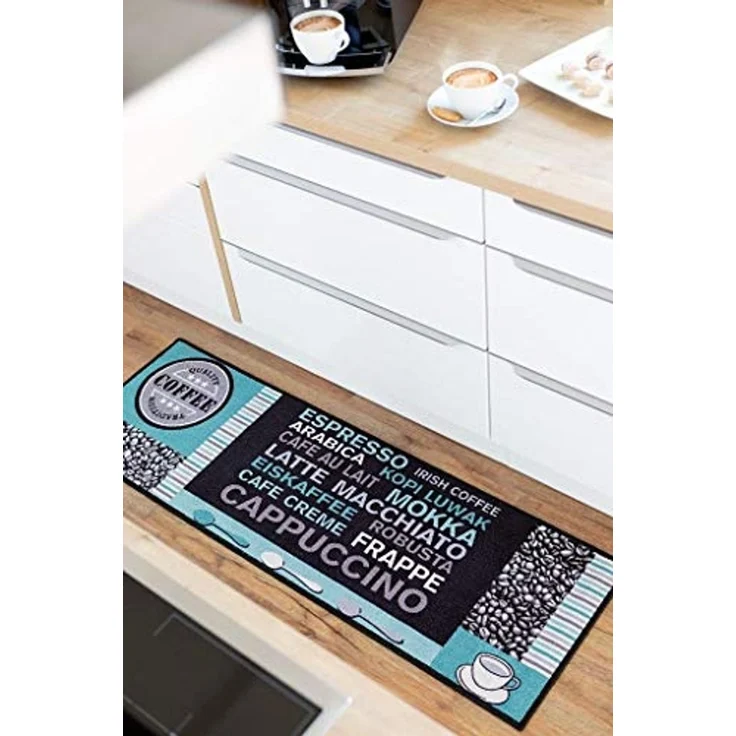 Andiamo Küchenläufer Cafe Creme, rechteckig, Höhe: 4 mm, Motiv Kaffee, mit Schriftzug, Größe 50x150 cm, Küche – Bild 1