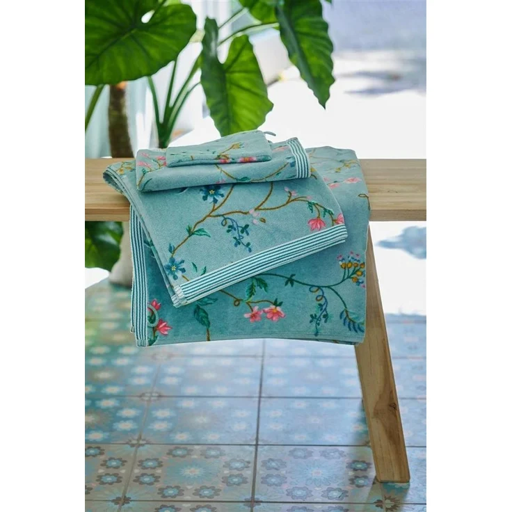 PiP Studio Handtuch Les Fleurs Blue 16X22 Set A 3 Blau 100% Cotton, terry velour, 500, Baumwolle (1-St), Handtuch Frottetuch – Bild 1