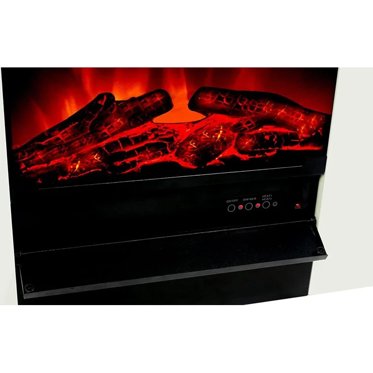 El Fuego Elektrokamin Tessin AY 0626 weiß Dekokamin 900/1800W Fernbedienung – Bild 3