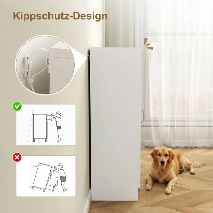 Schuhschrank mit 2 Türen, 6 verstellbare Regalböden, Soft-Close-Scharniere für 21 Paar, Weiß--Weiß--108x35x70cm--YOUDENOVA – Bild 9