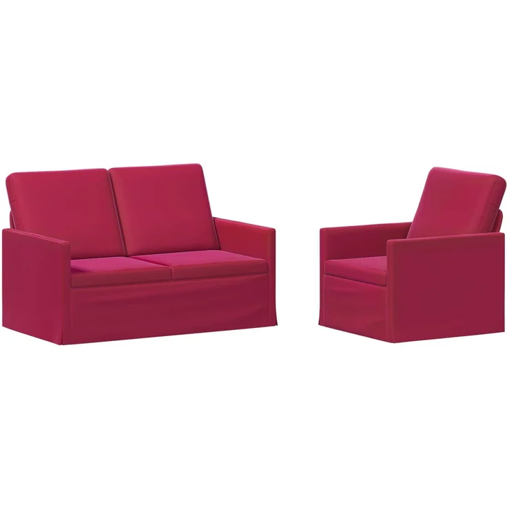 vidaXL Sofa-Set 2 pcs Weinrot Samt (V) 3433195 – Bild 1