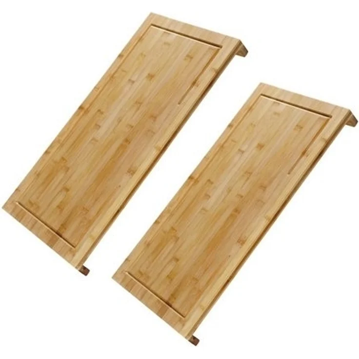 Kesper | 2 Stück Schneide- und Abdeckplatte | Bambusholz | 54 x 28 x 4 cm | große und robuste Herdabdeckung mit Saftrinne | ideal auch als Schneidunterlage oder Servierbrett – Bild 3