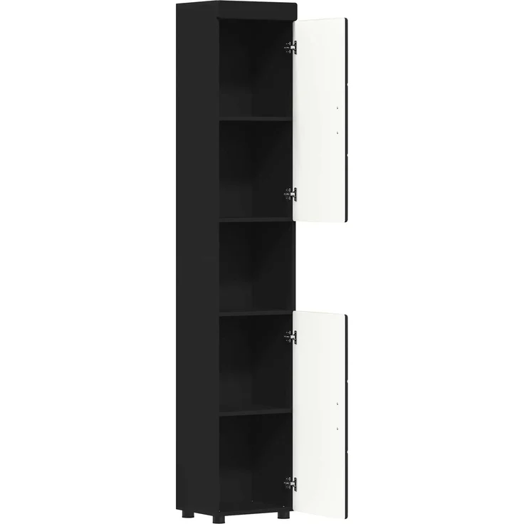 vidaXL Badezimmerschrank-Set TULUM Schwarz 37 x 31,5 x 203 cm 880352 – Bild 5