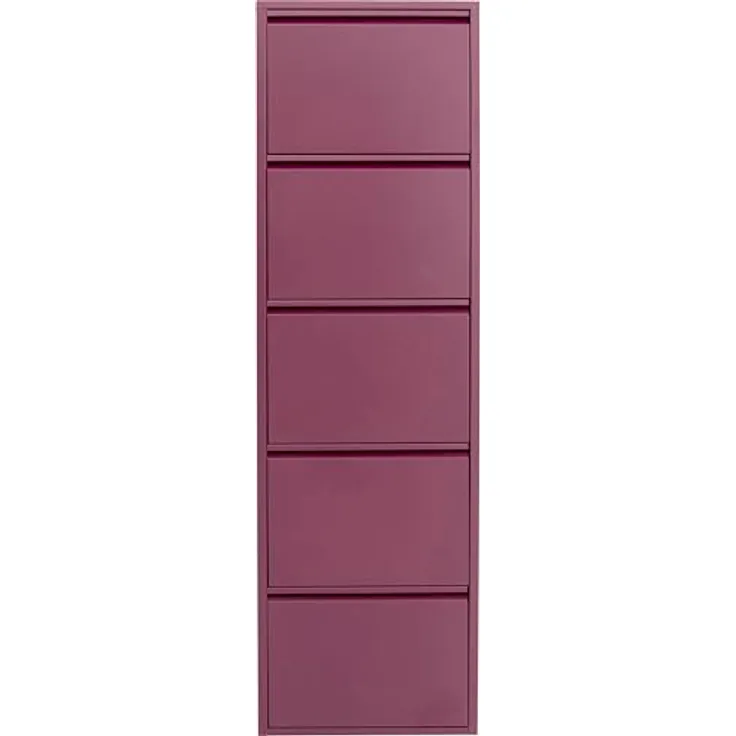 Kare Design Schuhschrank Caruso, Beere, 173 x 50 x 15 cm, Schuhablage, Schuhkipper, Schuhregal, mit 3 Klappen, für 6 Paar Schuhe, Stahl, Schmal, Platzsparend, Hoch, Eingangsbereich