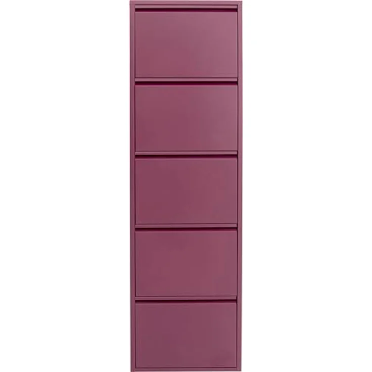 Kare Design Schuhschrank Caruso, Beere, 173 x 50 x 15 cm, Schuhablage, Schuhkipper, Schuhregal, mit 3 Klappen, für 6 Paar Schuhe, Stahl, Schmal, Platzsparend, Hoch, Eingangsbereich – Bild 1