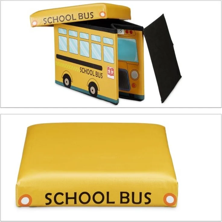 Relaxdays 'Schulbus' Faltbare Spielzeugkiste – Bild 9