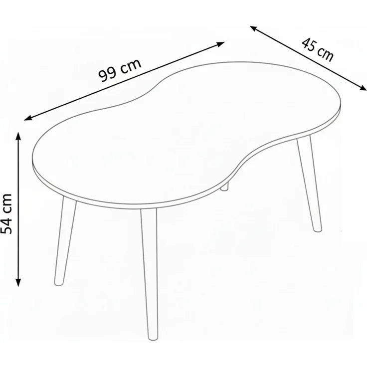 Skye Decor 'Moon - Walnut' Couchtisch, Walnuss, 99 x 45 x 54 cm – Bild 5