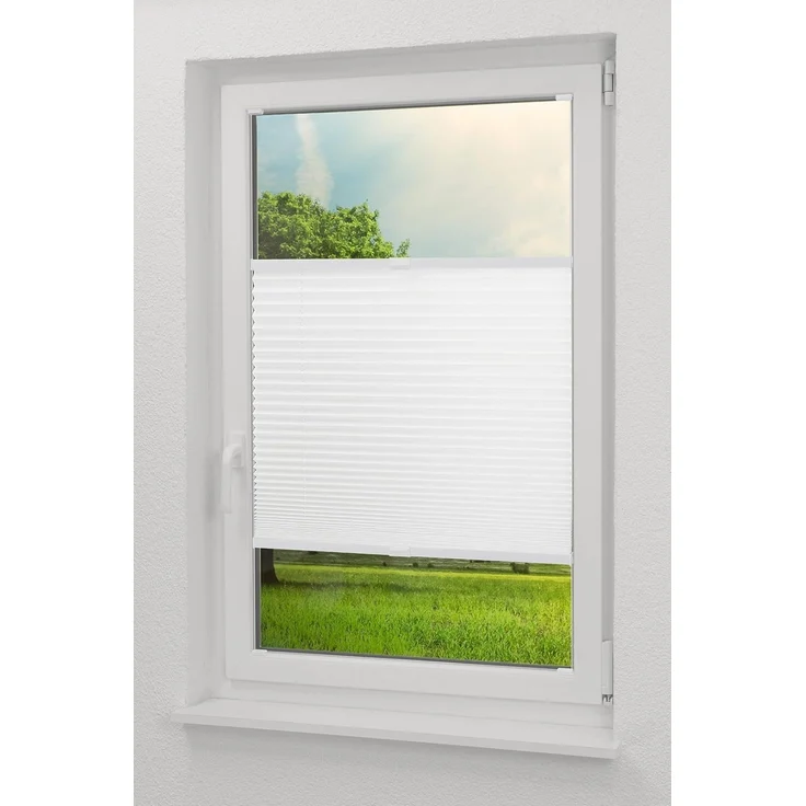 Lysel - Qualitätsplissee Crush Tageslicht weiß - Plissee in der Größe (Bx H) 65cm * 130cm – Bild 1