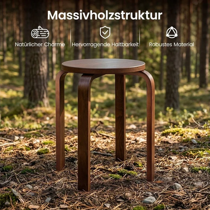 Youyijia Holzstuhl 4er Set Esszimmerstühle Esszimmerstühle Aus Holz Sitzhocker – Bild 4