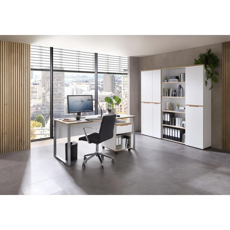 Büro Komplettset MEMPHIS VII 5-teilig – Weiß & Artisan Eiche – Bild 2