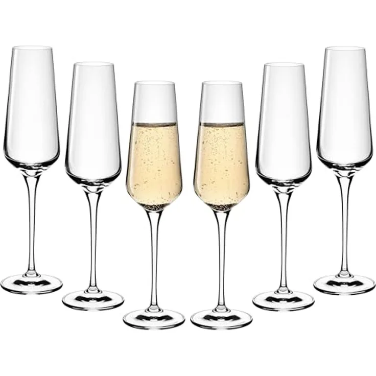 Gerlach 1760 Sektgläser 6 Stück 200 ml Champagnergläser Sektkelche Glas Sektglas Weingläser Spülmaschinenfest Modern